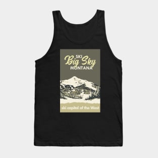 Grey Ski Big Sky Montana Vintage Ski Poster Tank Top